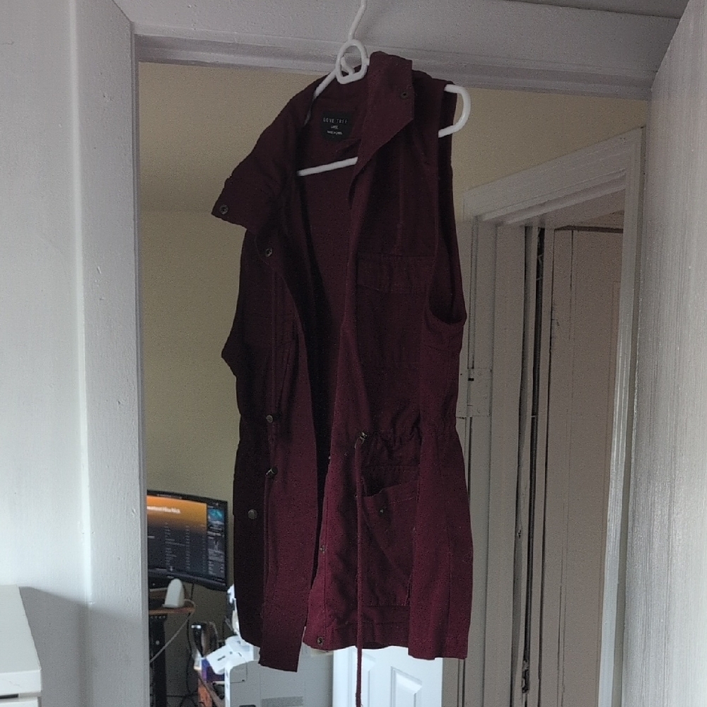Women's Burgundy Vest by New Look